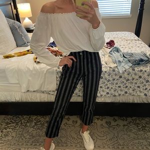 Black / White Striped Pants